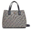 Дамска чанта Tommy Hilfiger Th Jacquard Satchel AW0AW17444 Тъмносин цвят на ниска цена