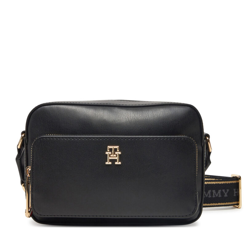 Дамска чанта Tommy Hilfiger Th Joy Camera Bag AW0AW16812 Черен цвят на ниска цена