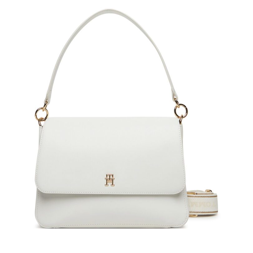Дамска чанта Tommy Hilfiger Th Joy Shoulder Bag AW0AW16815 Бял цвят на ниска цена
