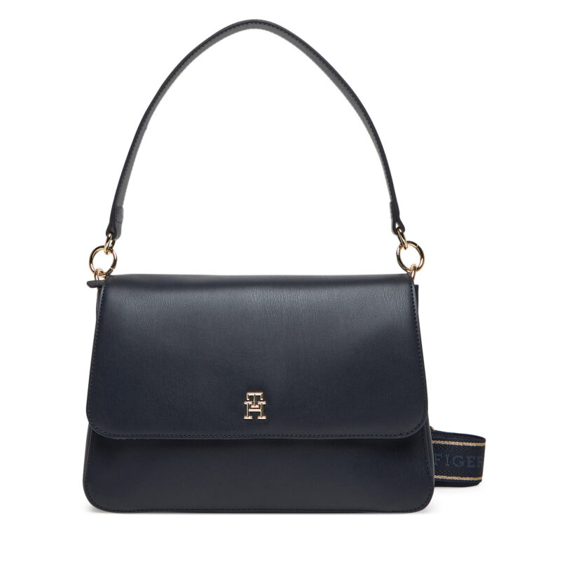 Дамска чанта Tommy Hilfiger Th Joy Shoulder Bag AW0AW16815 Тъмносин цвят на ниска цена