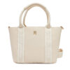 Дамска чанта Tommy Hilfiger Th Logotape Mini Tote AW0AW17201 Екрю цвят на ниска цена