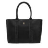 Дамска чанта Tommy Hilfiger Th Logotape Tote AW0AW17198 Черен цвят на ниска цена
