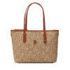 Дамска чанта Tommy Hilfiger Th Monoplay Leather Mini Tote AW0AW17415 Кафяв цвят на ниска цена