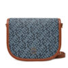 Дамска чанта Tommy Hilfiger Th Monoplay Leather Saddle Bag AW0AW17414 Тъмносин цвят на ниска цена