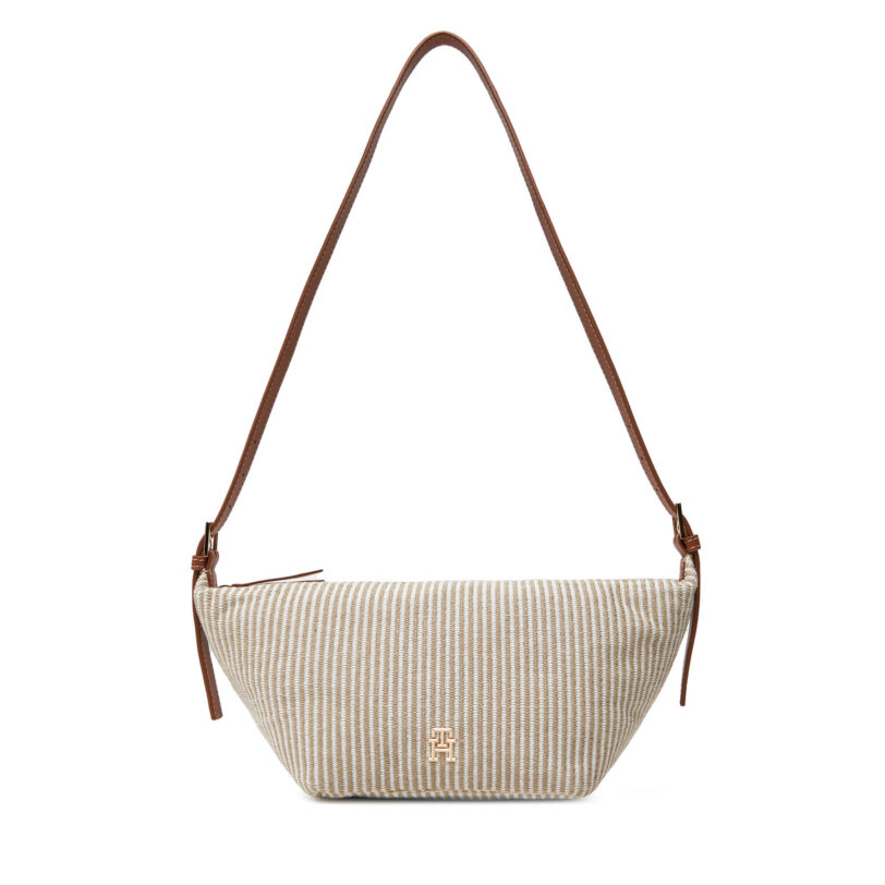 Дамска чанта Tommy Hilfiger Th Premium Beach Le Sling Bag AW0AW17177 Бежов цвят на ниска цена