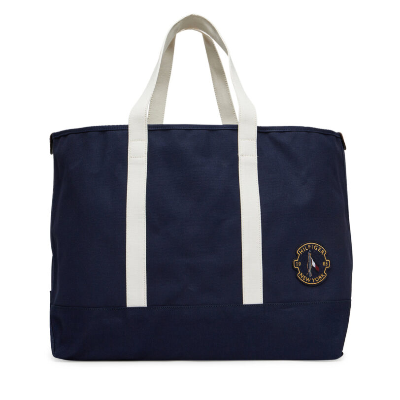 Дамска чанта Tommy Hilfiger Th Summer Tote AM0AM13557 Тъмносин цвят на ниска цена