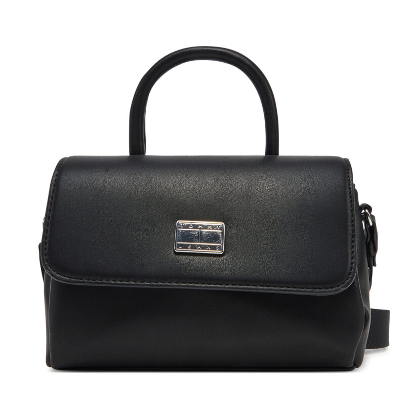 Дамска чанта Tommy Jeans Tjw American Cool Flap Crossover AW0AW17296 Черен цвят на ниска цена