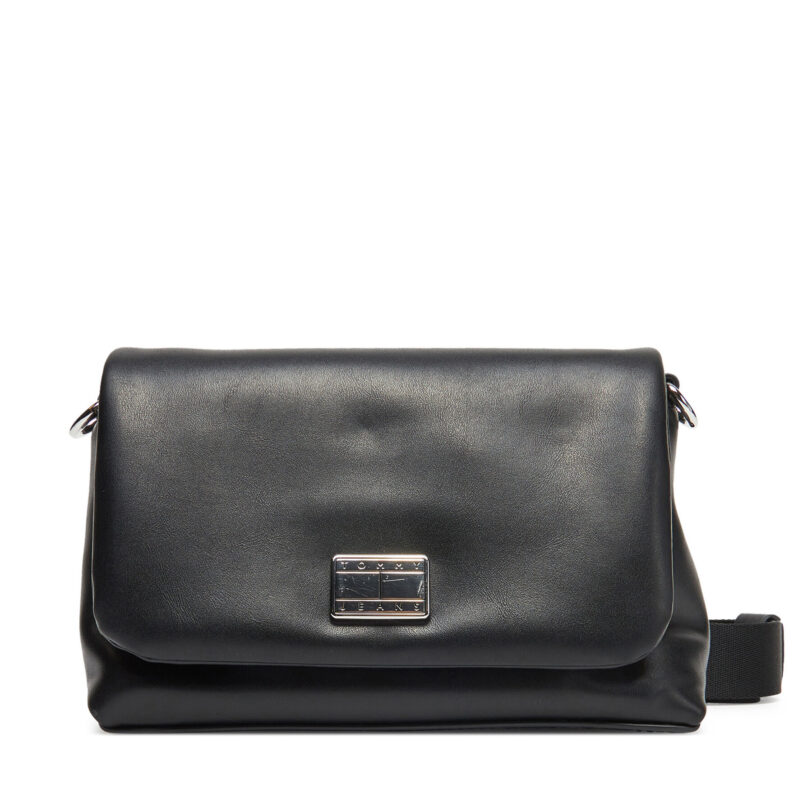 Дамска чанта Tommy Jeans Tjw American Cool Flap Crossover AW0AW17550 Черен цвят на ниска цена