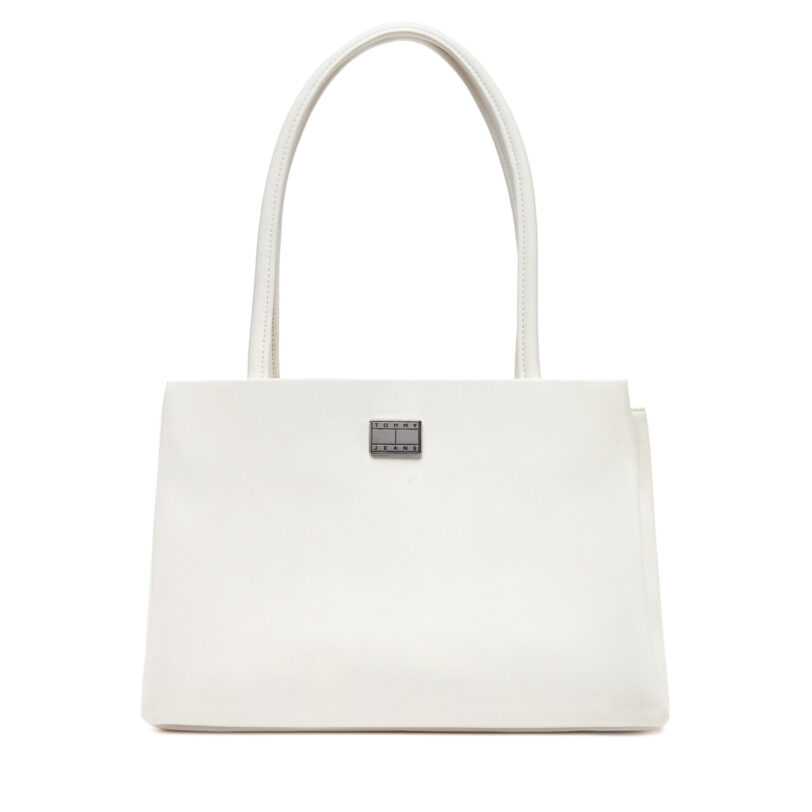 Дамска чанта Tommy Jeans Tjw American Cool Med Tote AW0AW17297 Бял цвят на ниска цена