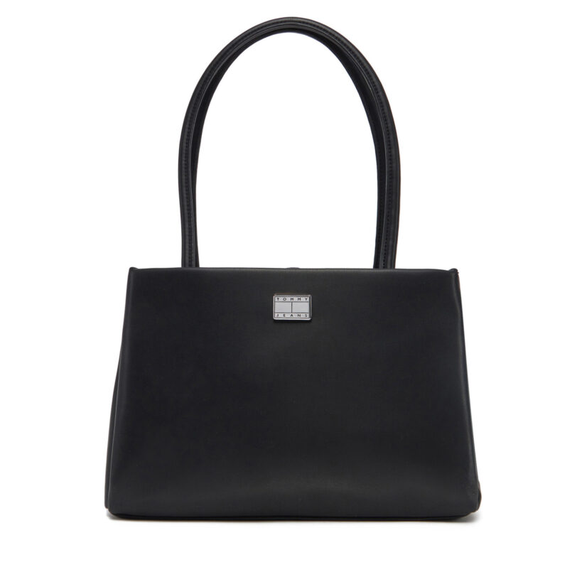 Дамска чанта Tommy Jeans Tjw American Cool Med Tote AW0AW17297 Черен цвят на ниска цена