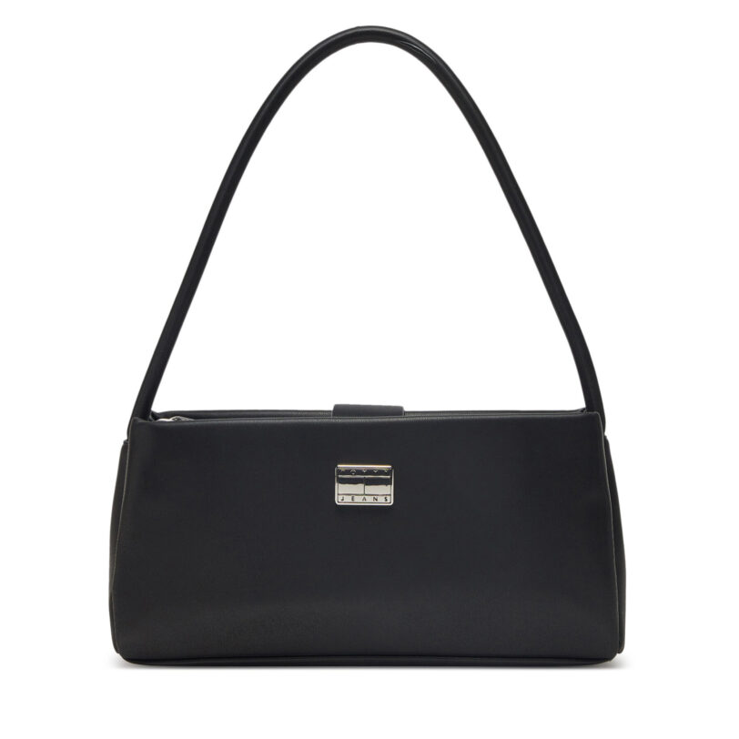 Дамска чанта Tommy Jeans Tjw American Cool Shoulder Bag AW0AW17295 Черен цвят на ниска цена