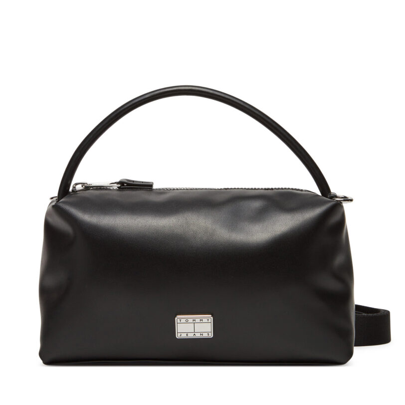 Дамска чанта Tommy Jeans Tjw American Cool Shoulder Bag AW0AW17531 Черен цвят на ниска цена