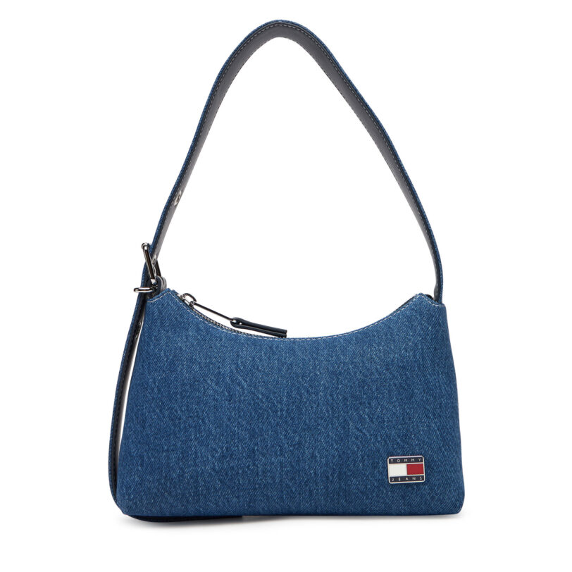 Дамска чанта Tommy Jeans Tjw Cool Denim Shoulder Bag AW0AW17877 Син цвят на ниска цена