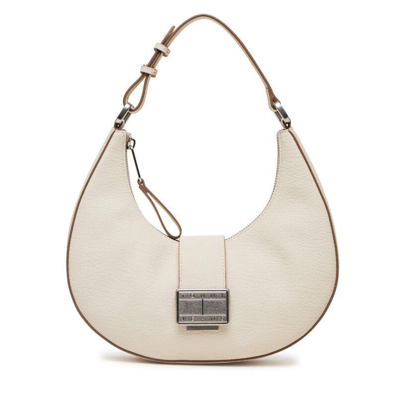 Дамска чанта Tommy Jeans Tjw Crush Shoulder Bag AW0AW17539 Бежов цвят на ниска цена