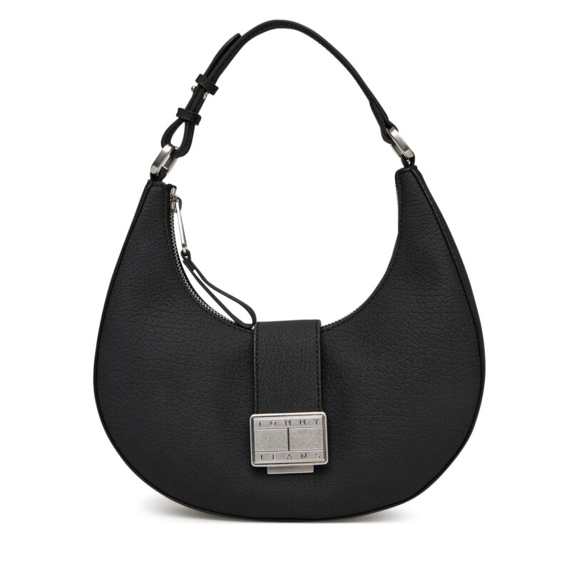 Дамска чанта Tommy Jeans Tjw Crush Shoulder Bag AW0AW17539 Черен цвят на ниска цена