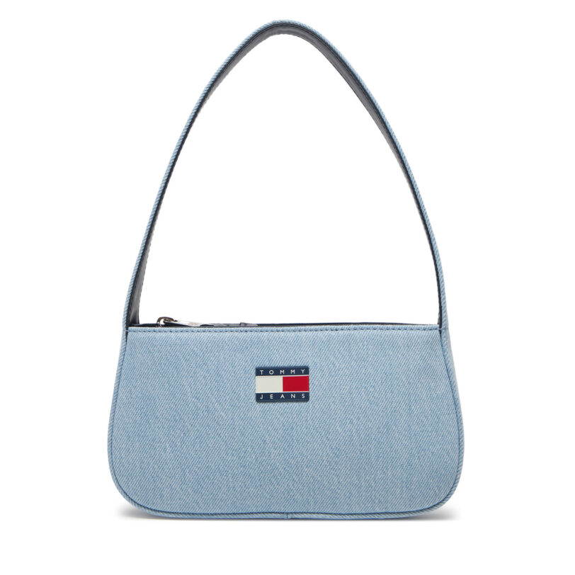 Дамска чанта Tommy Jeans Tjw Ess Must Shoulder Bag Denim AW0AW17363 Светлосиньо цвят на ниска цена