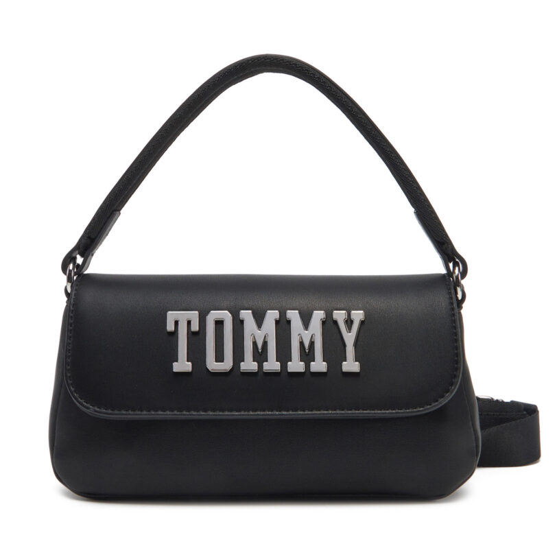 Дамска чанта Tommy Jeans Tjw Everywhere Flap Crossover AW0AW17391 Черен цвят на ниска цена