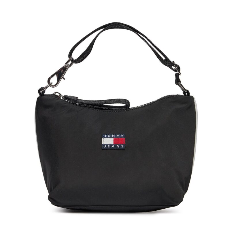 Дамска чанта Tommy Jeans Tjw Heritage Shoulder Bag AW0AW15823 Черен цвят на ниска цена