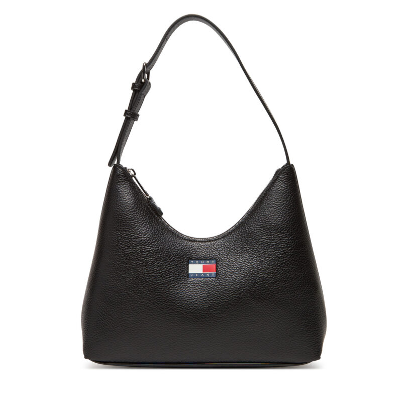 Дамска чанта Tommy Jeans Tjw Must Shoulder Bag AW0AW17548 Черен цвят на ниска цена