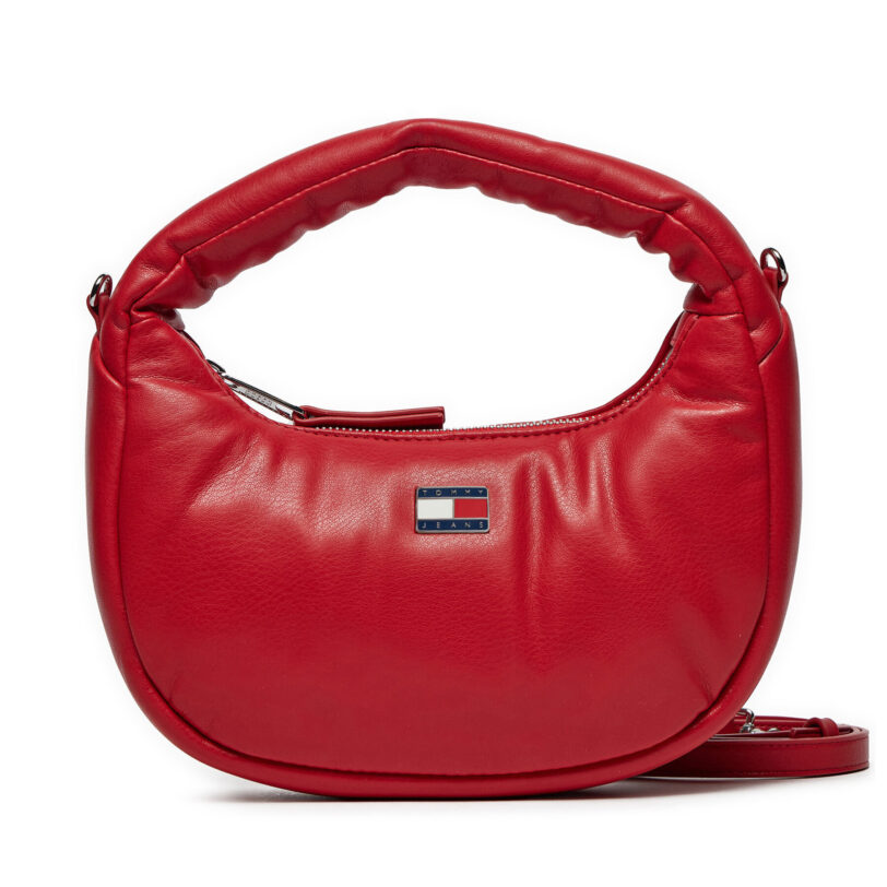 Дамска чанта Tommy Jeans Tjw Pillow Mini Hobo AW0AW16976 Червен цвят на ниска цена