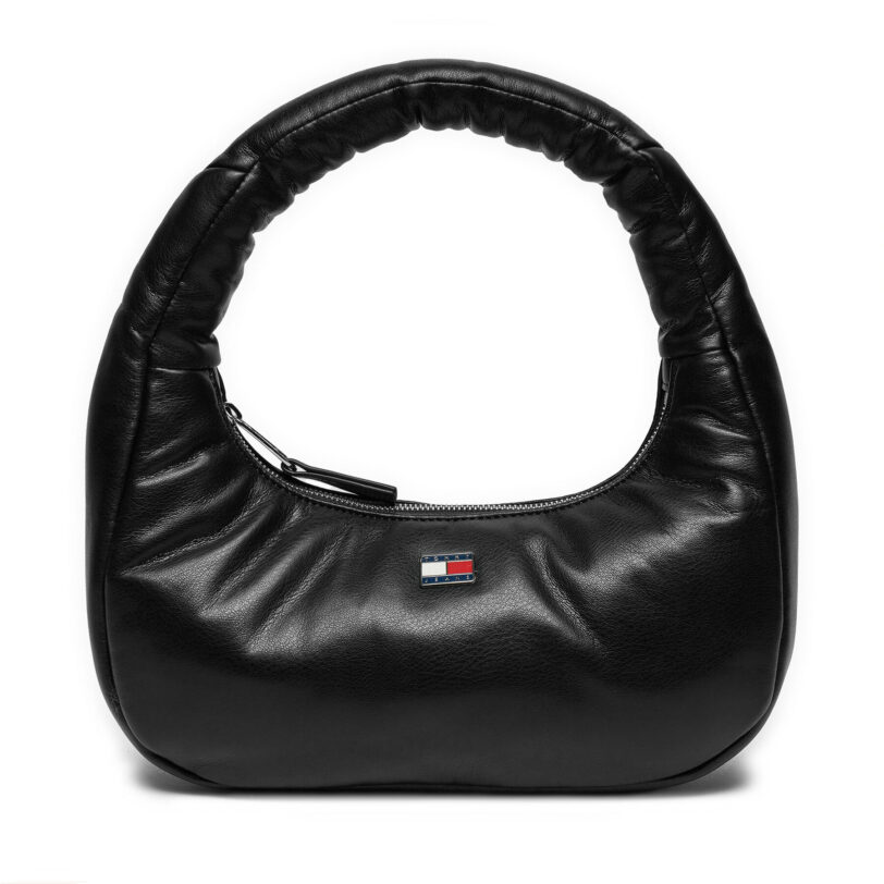 Дамска чанта Tommy Jeans Tjw Pillow Shoulder Bag AW0AW16977 Черен цвят на ниска цена