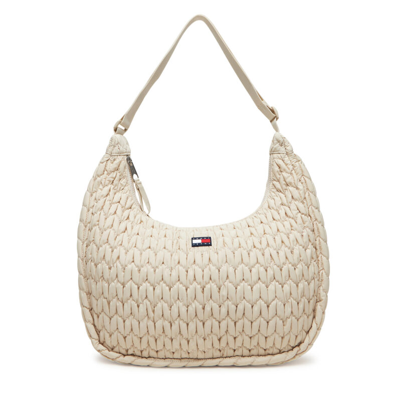 Дамска чанта Tommy Jeans Tjw Urban Large Quilted AW0AW17929 Бежов цвят на ниска цена