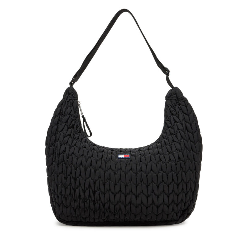 Дамска чанта Tommy Jeans Tjw Urban Large Quilted AW0AW17929 Черен цвят на ниска цена