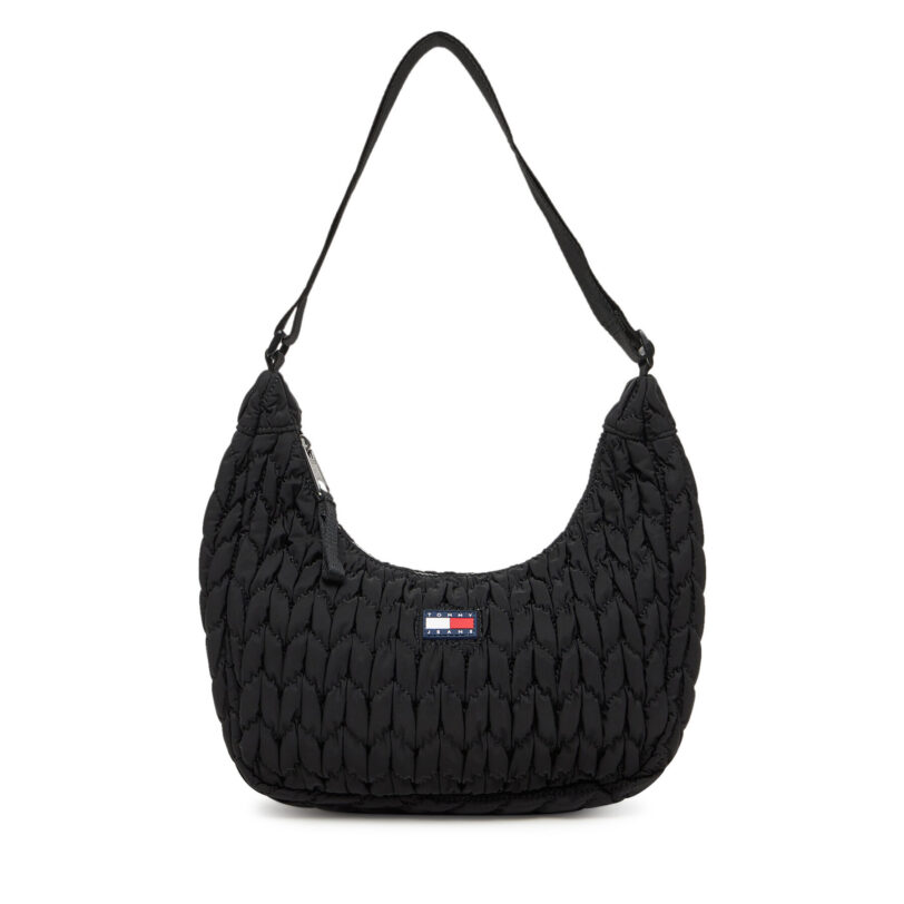 Дамска чанта Tommy Jeans Tjw Urban Quilted AW0AW17546 Черен цвят на ниска цена