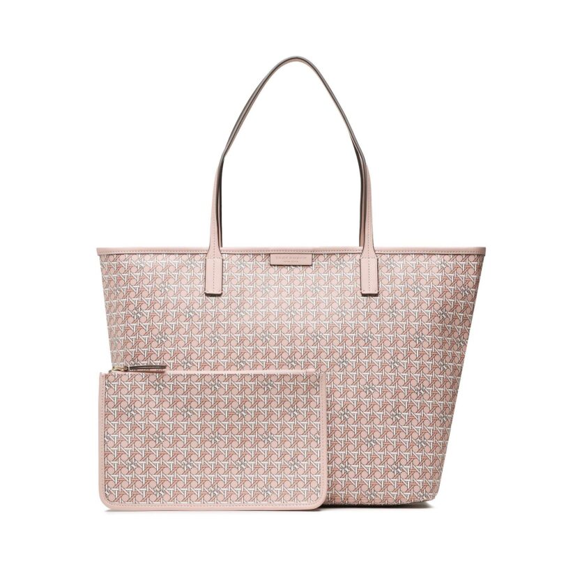Дамска чанта Tory Burch Basketweave Tote 145634 Розов цвят на ниска цена