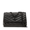 Дамска чанта Tory Burch Kira Chevron Powder 90856 Черен цвят на ниска цена