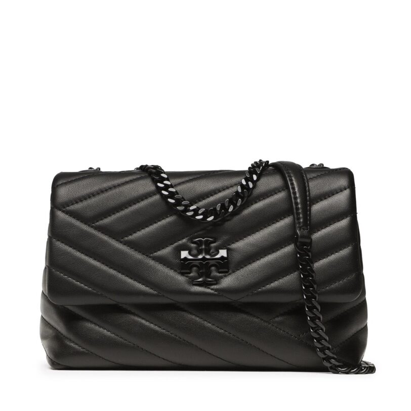 Дамска чанта Tory Burch Kira Chevron Powder 90856 Черен цвят на ниска цена