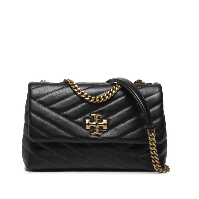 Дамска чанта Tory Burch Kira Chevron Small Convertible 90452 Черен цвят на ниска цена