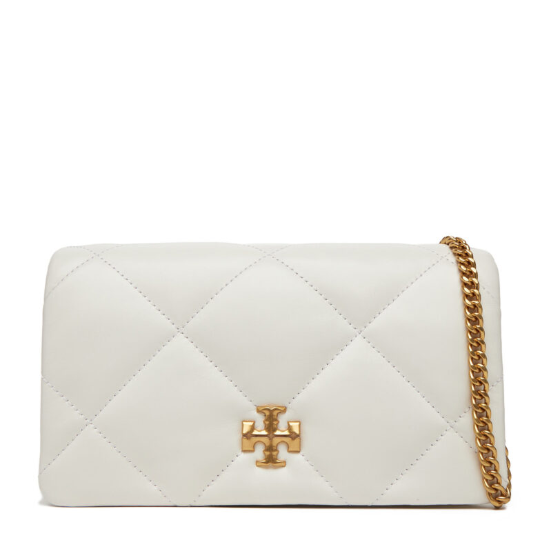 Дамска чанта Tory Burch Kira iamond Quilt Chain Wallet 158624 Бял цвят на ниска цена