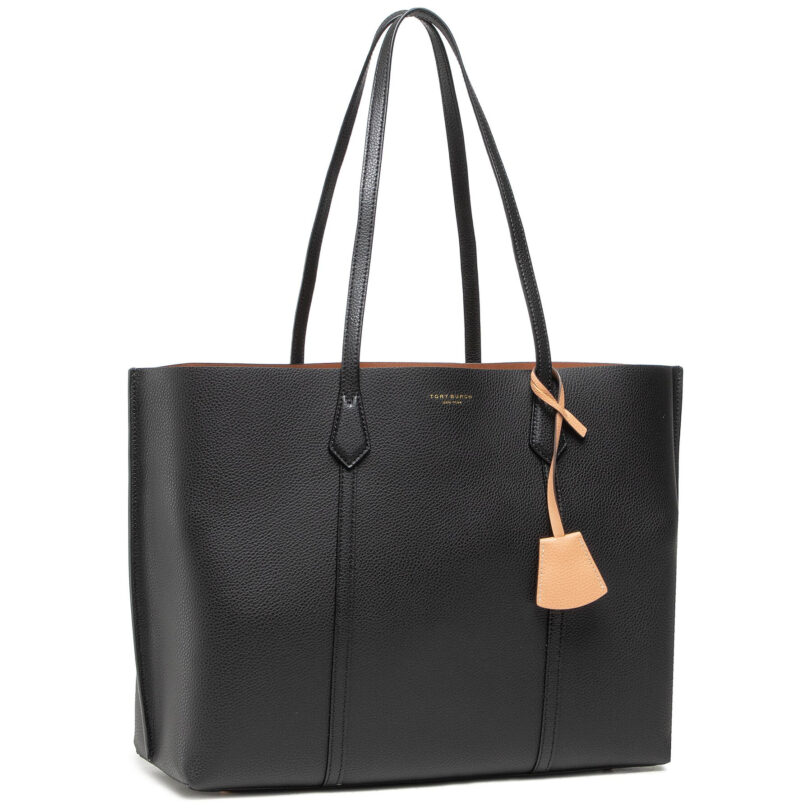 Дамска чанта Tory Burch Perry Triple-Compartment Tote 81932 Черен цвят на ниска цена