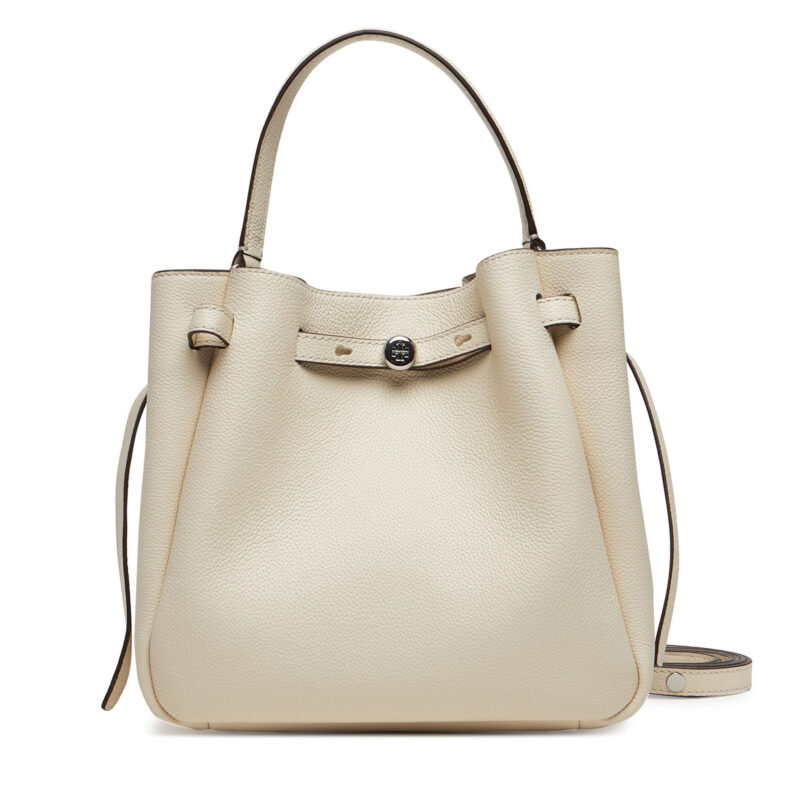 Дамска чанта Tory Burch Romy Bucket Bag 166982 Екрю цвят на ниска цена