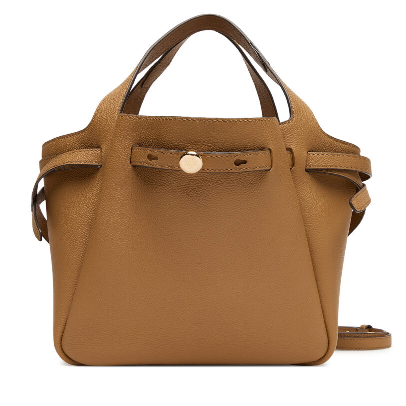 Дамска чанта Tory Burch Romy Satchel 164866 Кафяв цвят на ниска цена