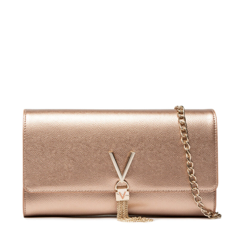 Дамска чанта Valentino Divina VBS1R401G Златист цвят на ниска цена