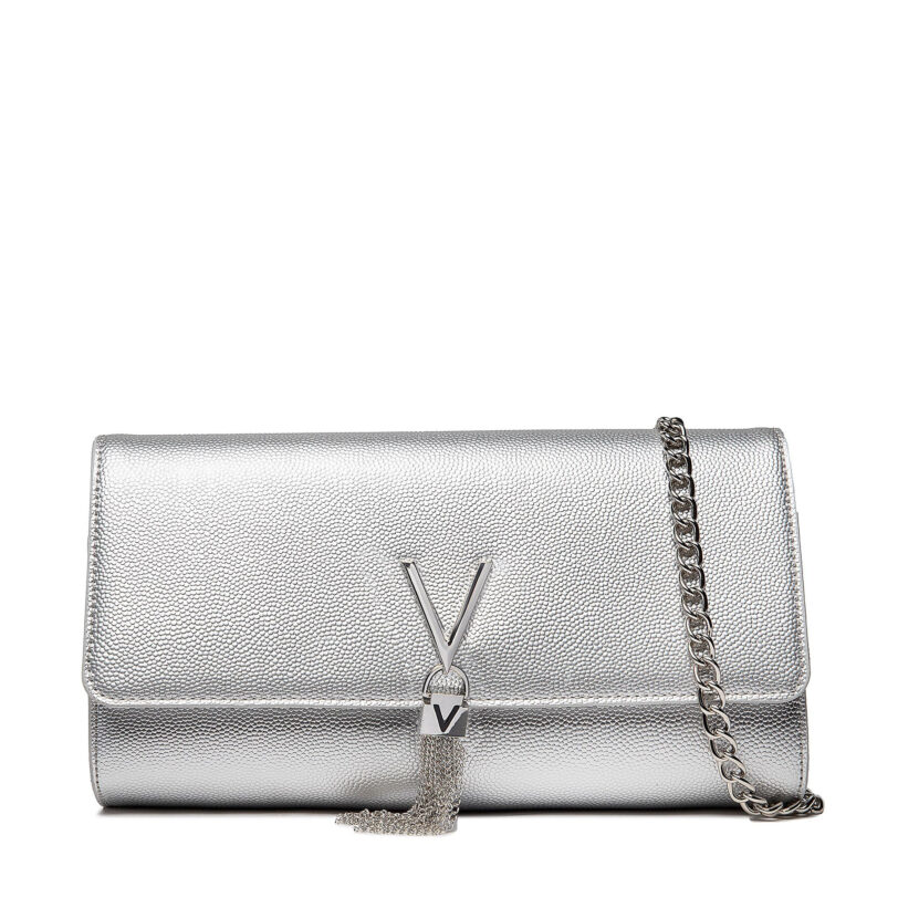 Дамска чанта Valentino Divina VBS1R401G Сребрист цвят на ниска цена