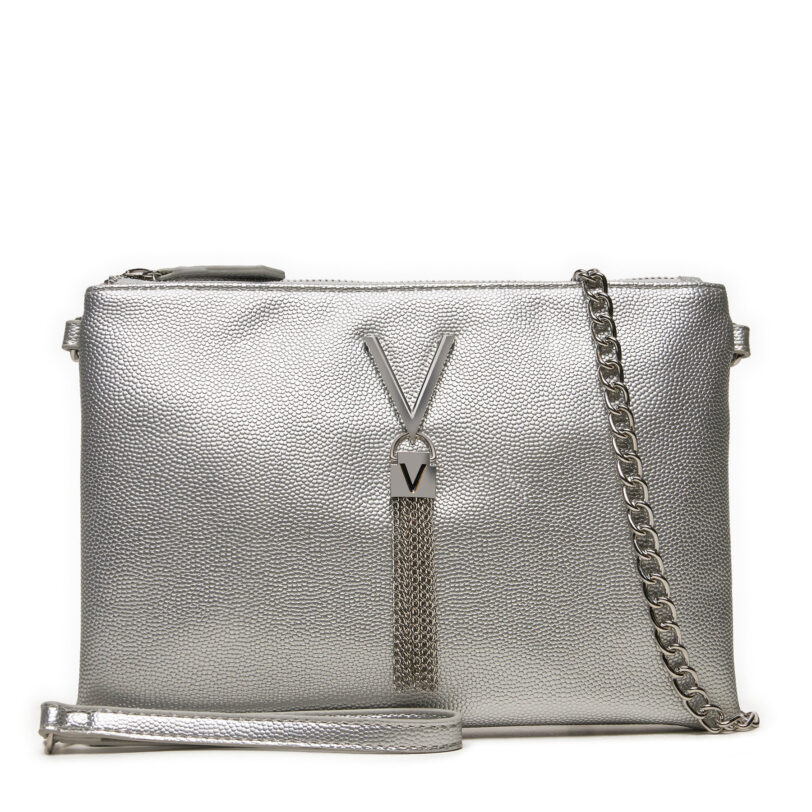 Дамска чанта Valentino Divina VBS1R419G Сребрист цвят на ниска цена