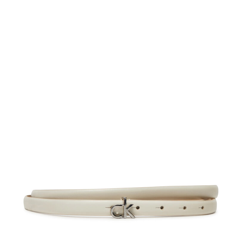 Дамски колан Calvin Klein Ck Buckle Skinny Belt 1.5 K60K612932 Бял цвят на ниска цена