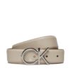 Дамски колан Calvin Klein Ck Logo Belt 3.0 Pebble K60K611903 Екрю цвят на ниска цена