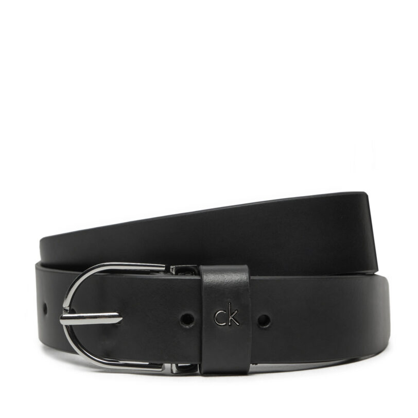 Дамски колан Calvin Klein Ck Metal Loop Rnd Buckle 3.0 K60K612861 Черен цвят на ниска цена