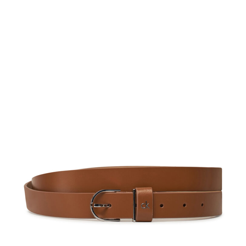 Дамски колан Calvin Klein Ck Metal Loop Round Buckle 2.5 K60K613147 Кафяв цвят на ниска цена