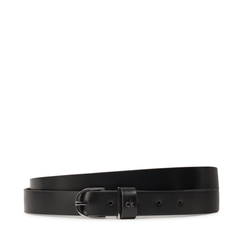 Дамски колан Calvin Klein Ck Metal Loop Round Buckle 2.5 K60K613147 Черен цвят на ниска цена