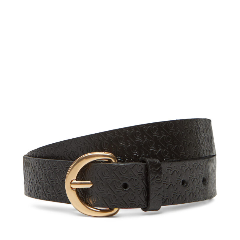 Дамски колан Calvin Klein Classic Buckle Aop 30Mm LV04K7019G Черен цвят на ниска цена