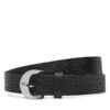 Дамски колан Calvin Klein Classic Buckle Lizard Emboss 25Mm LV04F7041G Черен цвят на ниска цена