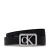 Дамски колан Calvin Klein Jeans Mono Plaque Rev Lthr Belt 25Mm K60K611487 Черен цвят на ниска цена