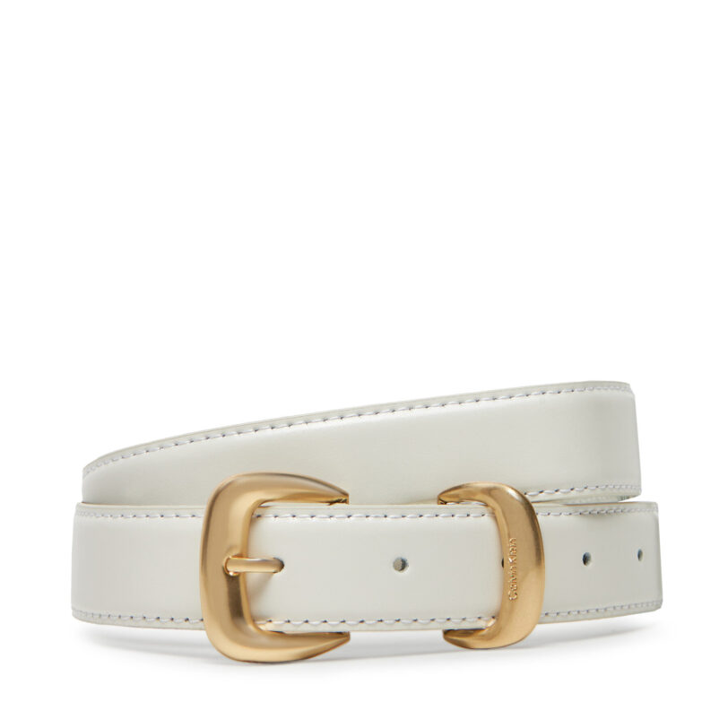 Дамски колан Calvin Klein Sarah 2 Piece Logo Buckle Belt 25Mm LV04K7012G Бял цвят на ниска цена