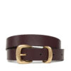 Дамски колан Calvin Klein Sarah 2 Piece Logo Buckle Belt LV04K7012G Кафяв цвят на ниска цена