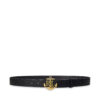 Дамски колан LAUREN RALPH LAUREN Anchor-Logo Skinny Leather Belt 412957004001 Черен цвят на ниска цена